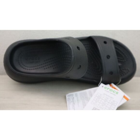 Crocs 207670-001 Unisex Men's Sz 6 Women's Sz 8 Black Classic Crush Sandals - Picture 7 of 10